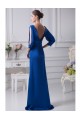 Trumpet/Mermaid V-Neck Long Blue Mother of the Bride Dresses M010010