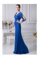 Trumpet/Mermaid V-Neck Long Blue Mother of the Bride Dresses M010010