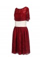 Short Sleeve Lace Knee-Length Mother of the Bride Dresses M010011