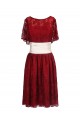 Short Sleeve Lace Knee-Length Mother of the Bride Dresses M010011