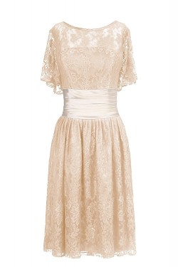 Short Sleeve Lace Knee-Length Mother of the Bride Dresses M010011
