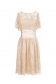 Short Sleeve Lace Knee-Length Mother of the Bride Dresses M010011