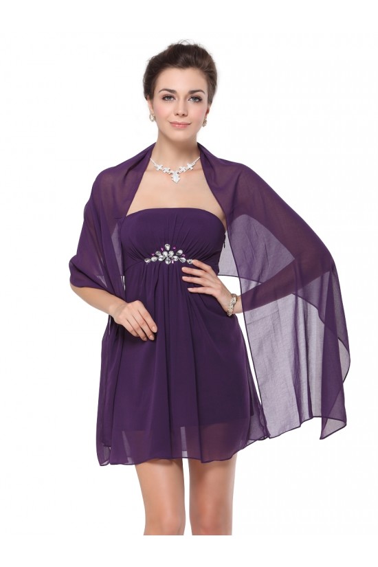 A-Line Strapless Short Chiffon Mother of the Bride Dresses with A Wrap M010012 A-Line Strapless Short Chiffon Mother of the Bride Dresses with A Wrap M010012