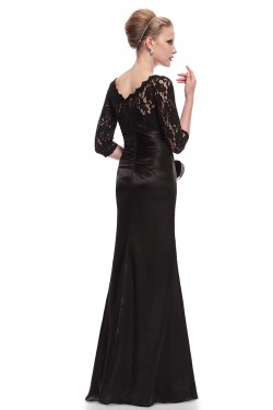 Elegant Long Black Lace Mother of the Bride Dresses M010014