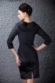 Sheath 3/4 Sleeve Short Black Mother of the Bride Dresses M010019