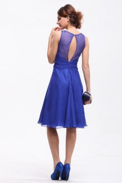 A-Line Beaded Short Chiffon Mother of the Bride Dresses M010025