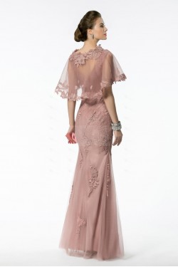 Trumpet/Mermaid Lace Applique Long Mother of the Bride Dresses M010026