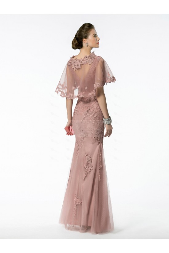 Trumpet/Mermaid Lace Applique Long Mother of the Bride Dresses M010026
