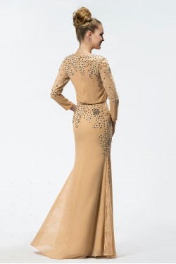 Trumpet/Mermaid Beaded Lace and Chiffon Long Mother of the Bride Dresses M010027