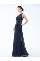 Elegant One-Shoulder Long Navy Blue Mother of the Bride Dresses M010030 Elegant One-Shoulder Long Navy Blue Mother of the Bride Dresses M010030