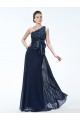 Elegant One-Shoulder Long Navy Blue Mother of the Bride Dresses M010030 Elegant One-Shoulder Long Navy Blue Mother of the Bride Dresses M010030