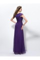 A-Line Long Purple Chiffon Mother of the Bride Dresses M010035