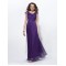A-Line Long Purple Chiffon Mother of the Bride Dresses M010035