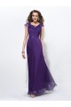 A-Line Long Purple Chiffon Mother of the Bride Dresses M010035