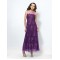 A-Line Long Purple Lace Low V-Back Mother of the Bride Dresses M010036