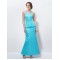 Trumpet/Mermaid Lace and Satin Long Blue Mother of the Bride Dresses M010039