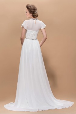 A-Line Beaded Long Chiffon Mother of the Bride Dresses M010041