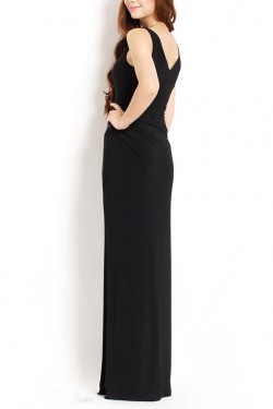Sheath Long Black Mother of the Bride Dresses M010042