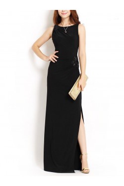Sheath Long Black Mother of the Bride Dresses M010042