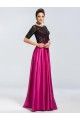 A-Line Half Sleeve Lace and Satin Mother of the Bride Dresses M010045