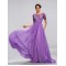 A-Line Beaded Short Sleeve Long Chiffon Mother of the Bride Dresses M010046