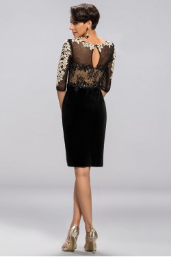 Short Black Half Sleeve Mother of the Bride Dresses M010047