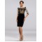 Short Black Half Sleeve Mother of the Bride Dresses M010047