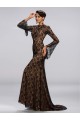 Trumpet/Mermaid Jewel Long Sleeve Black Lace Mother of the Bride Dresses M010048