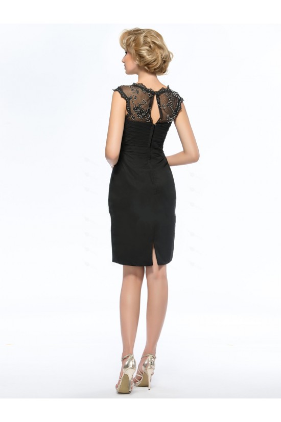 Elegant Short Beaded Black Mother of the Bride Dresses M010049 Elegant Short Beaded Black Mother of the Bride Dresses M010049