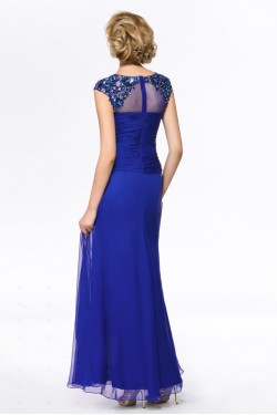 Long Blue Beaded Mother of the Bride Dresses M010054