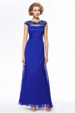 Long Blue Beaded Mother of the Bride Dresses M010054