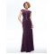 Elegant Sheath Cap-Sleeve Long Chiffon Beaded Mother of the Bride Dresses M010055
