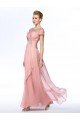 Sheath Short Sleeve Long Chiffon Mother of the Bride Dresses M010057