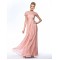 Sheath Short Sleeve Long Chiffon Mother of the Bride Dresses M010057