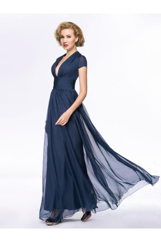A-Line Deep V-Neck Cap-Sleeve Long Chiffon Mother of the Bride Dresses M010058 A-Line Deep V-Neck Cap-Sleeve Long Chiffon Mother of the Bride Dresses M010058