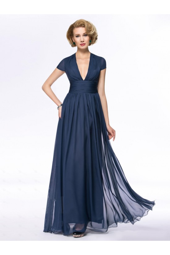 A-Line Deep V-Neck Cap-Sleeve Long Chiffon Mother of the Bride Dresses M010058 A-Line Deep V-Neck Cap-Sleeve Long Chiffon Mother of the Bride Dresses M010058