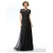 A-Line Beaded Lace and Chiffon Long Black Mother of the Bride Dresses M010061