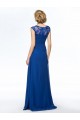 Sheath Straps Sleeveless Long Blue Chiffon Mother of the Bride Dresses M010063