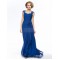 Sheath Straps Sleeveless Long Blue Chiffon Mother of the Bride Dresses M010063