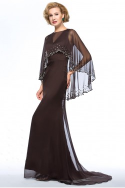 Long V-Neck Chiffon Mother of the Bride Dresses M010066
