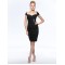 Short Black Off-the-Shoulder Chiffon Mother of the Bride Dresses M010068