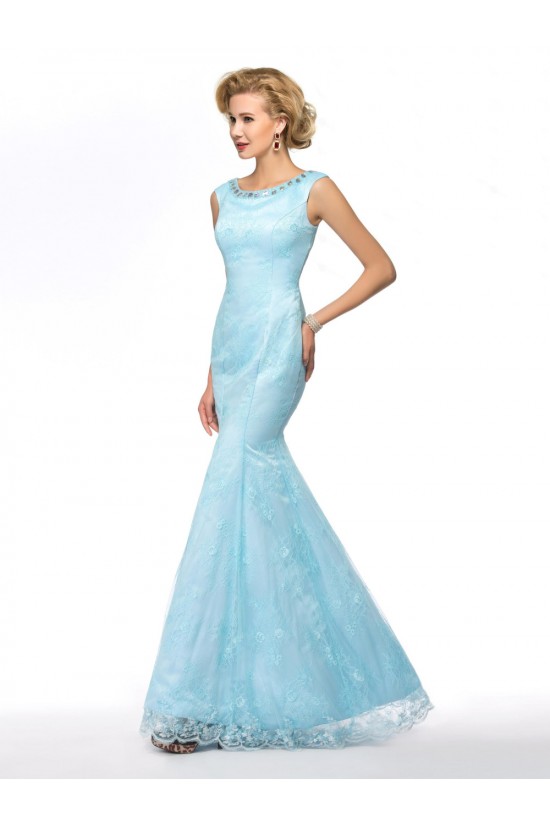 Elegant Trumpet/Mermaid Beaded Long Blue Lace Mother of the Bride Dresses M010071 Elegant Trumpet/Mermaid Beaded Long Blue Lace Mother of the Bride Dresses M010071