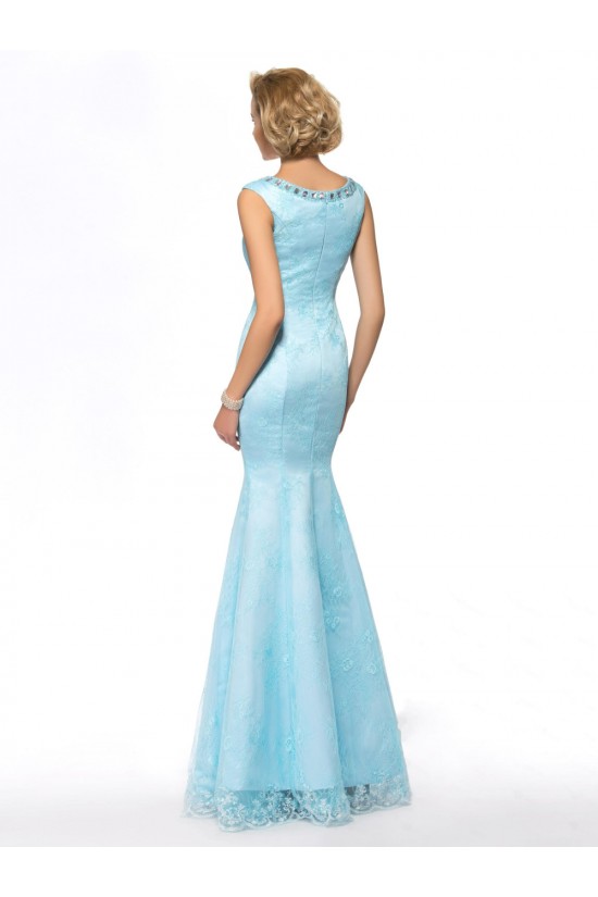 Elegant Trumpet/Mermaid Beaded Long Blue Lace Mother of the Bride Dresses M010071 Elegant Trumpet/Mermaid Beaded Long Blue Lace Mother of the Bride Dresses M010071