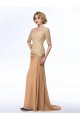 Elegant V-Neck Half Sleeve Lace and Chiffon Mother of the Bride Dresses M010074