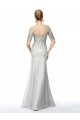 Beaded Short Sleeve Jewel Long Chiffon Mother of the Bride Dresses M010075