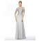 Beaded Short Sleeve Jewel Long Chiffon Mother of the Bride Dresses M010075