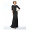Trumpet/Mermaid Half Sleeve Lace and Chiffon Long Black Mother of the Bride Dresses M010076