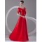 A-Line Off-the-Shoulder Half Sleeve Long Red Mother of the Bride Dresses M010081
