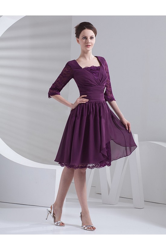 A-Line Half Sleeve Short Mother of the Bride Dresses M010082