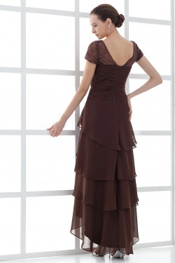 A-Line Short Sleeve Chiffon Mother of the Bride Dresses M010083